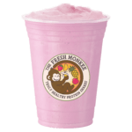 Quench your thirst with the refreshing Strawberry Lemonade protein smoothie from The Fresh Monkee.