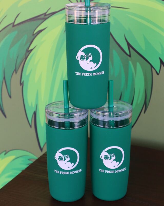 Calling all cup-lovers! How fun are our Fresh Monkee tumblers?? Snag one next time you're here and get your future orders filled in it! Cute, practical, and eco-friendly. 🥰💚🌏

#TheFreshMonkee #Smoothies #Smoothie #ProteinShakes #HealthyShakes #CleanEating #MealReplacement #HealthyLiving