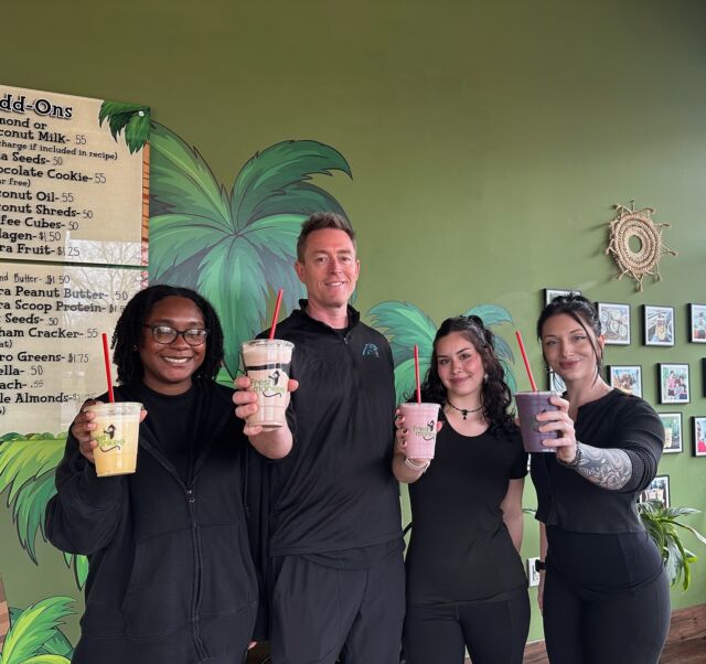 This crew is blend-ing in just fine ✨🪩 the Charlotte, NC team is almost ready to mix, swirl, and wow you with our truly healthy shakes! 

Follow @thefreshmonkee_ballantyne for a smooth roll out and grand opening details. Congrats to Dave and his team 🙊